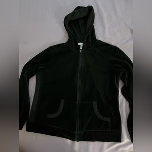Black Velour Zip UP